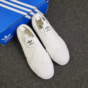 NEW Adidas W white superstar slip on 6.5 7 7.5